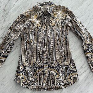 Etro Embroidered Button Down, Size IT 40